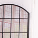 Black Metal Window Grid Mirror - Curved - Modern Home Interiors