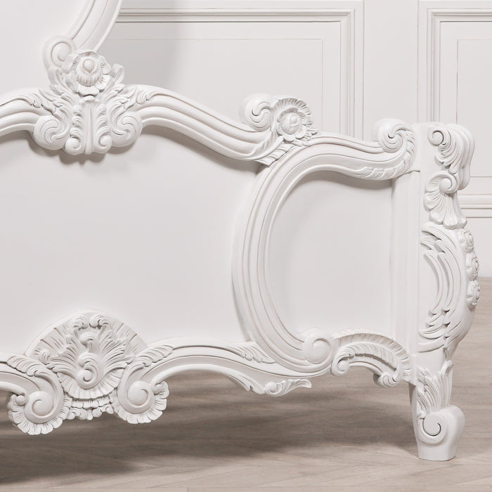 French Carved Rose Cherub Bed