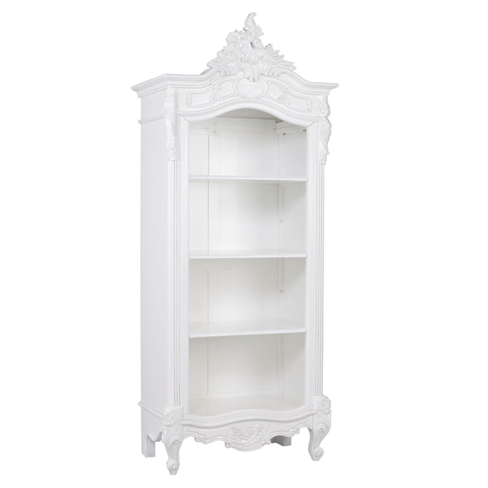 White Carved Bookcase