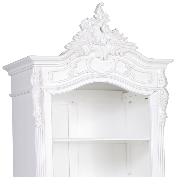 White Carved Bookcase