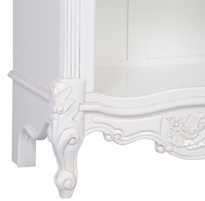 White Carved Bookcase