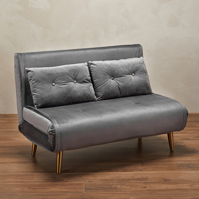 Madison Plush Velvet Sofa Bed - Grey