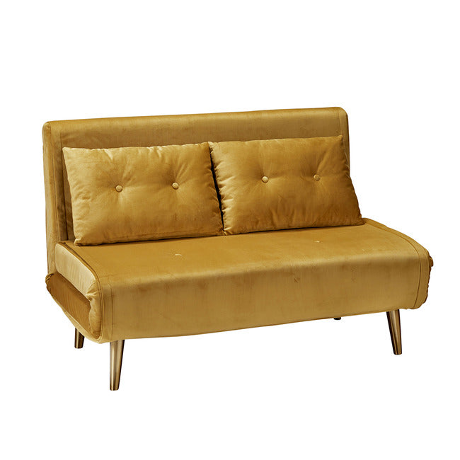 Madison Plush Velvet Sofa Bed - Mustard