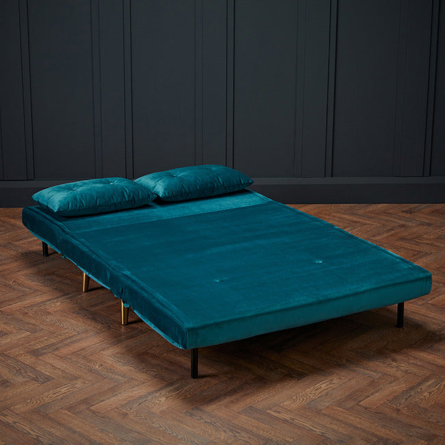 Madison Plush Velvet Sofa Bed - Teal