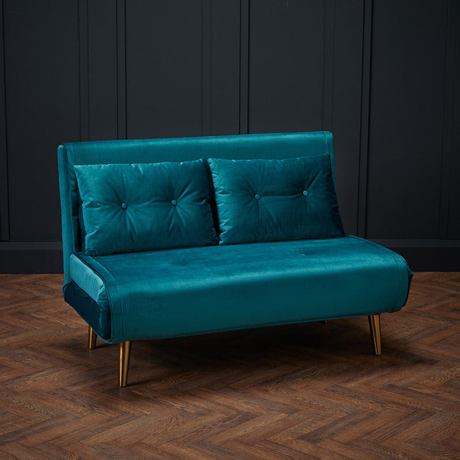 Madison Plush Velvet Sofa Bed - Teal