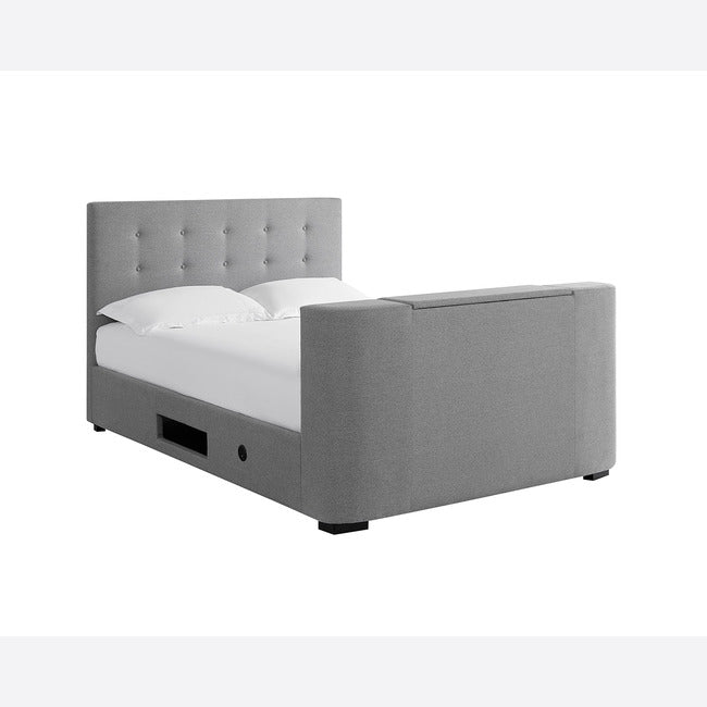 Mayfair Grey Fabric TV Bed Frame