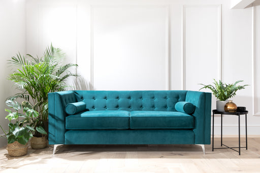 Bespoke Miami Velvet and Chrome Luxe Sofa Collection - All Options - Modern Home Interiors