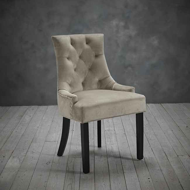 Morgan Beige Fabric Knockerback Dining Chair