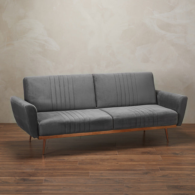 Nico Grey Velvet Sofa