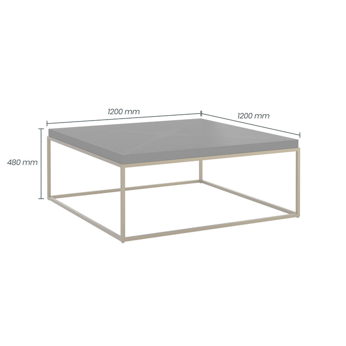 Norton Black Square Hand-Cut Ridge Coffee Table Brass Trim