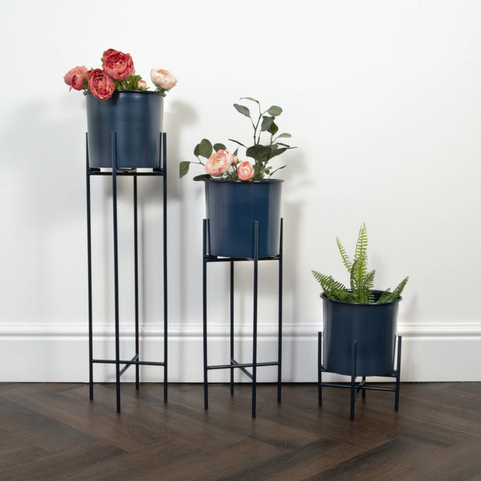 Stilts Navy Blue Plant Holder