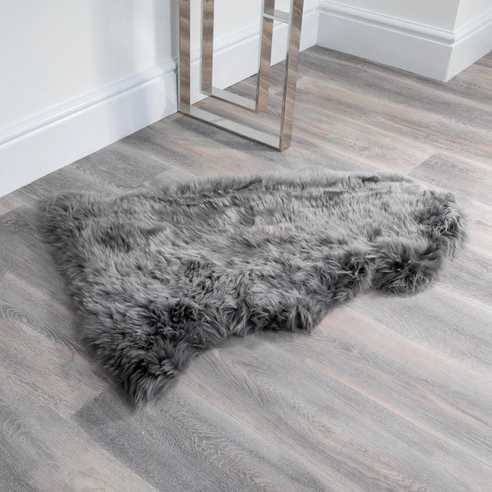 Grey Sheepskin Rug XXL Hypoallergenic Durable All Season Use