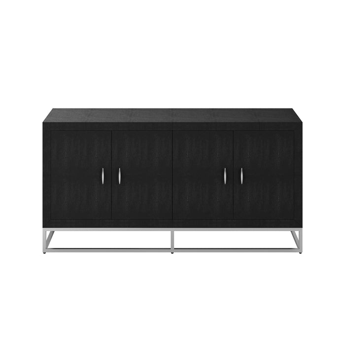 Hampton 4 Door Sideboard with Chrome Trim