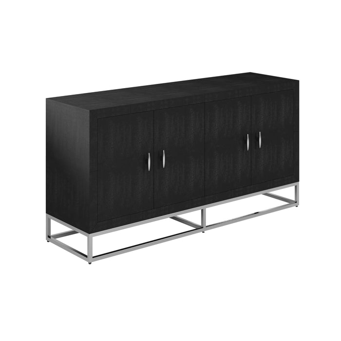 Hampton 4 Door Sideboard with Chrome Trim