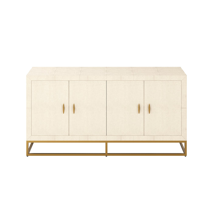 Hampton 4 Door Sideboard with Chrome Trim