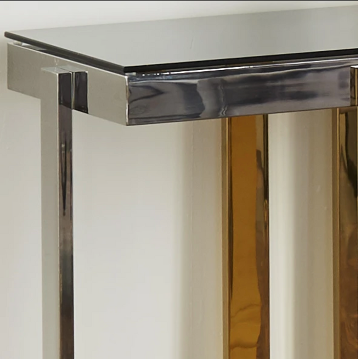 Matrix Gold and Silver Console Table - Modern Home Interiors