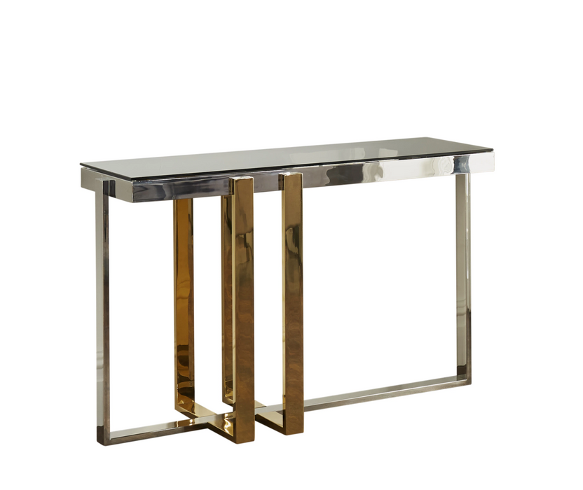 Matrix Gold and Silver Console Table - Modern Home Interiors