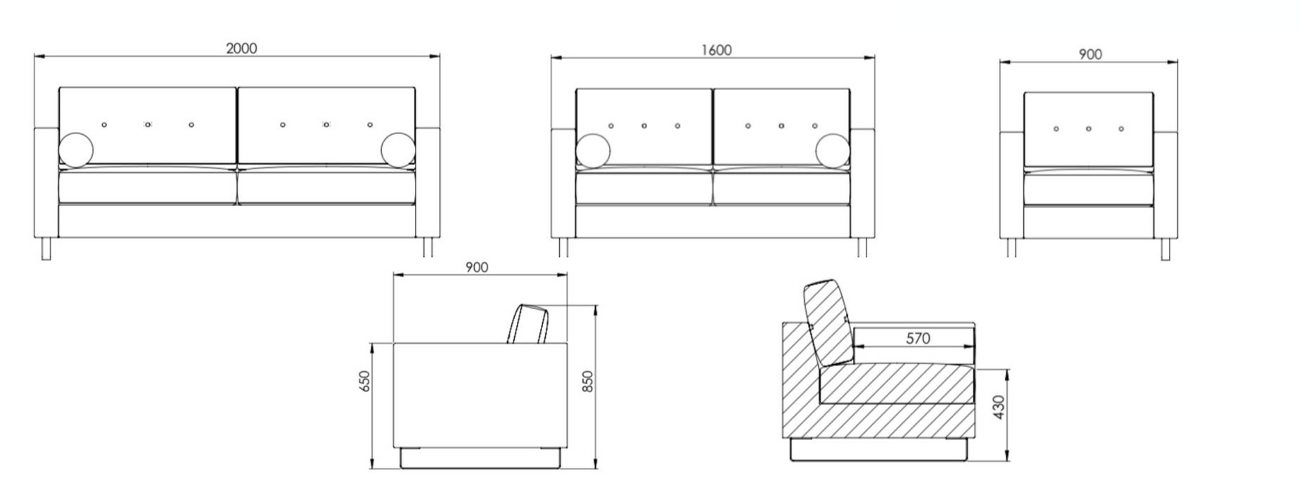 Bespoke New Jersey Sofa - All Options - Modern Home Interiors