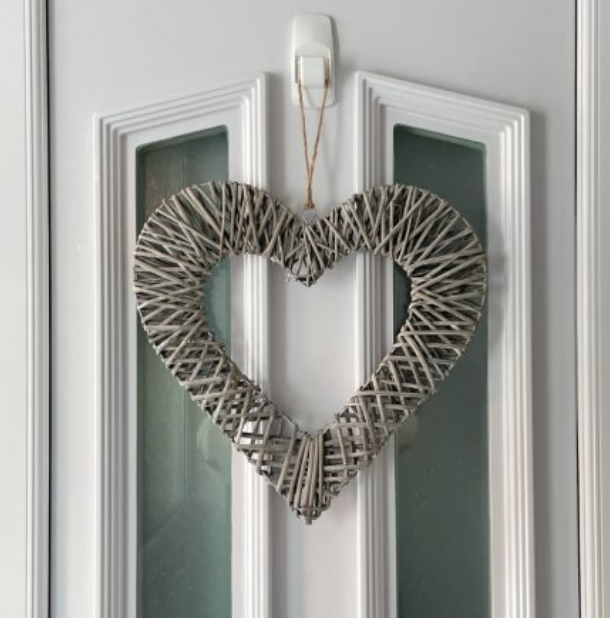 Grey Woven Wicker Heart