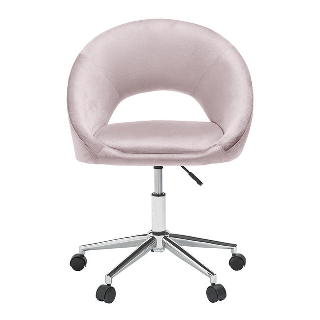 Skylar Pink Velvet Office Chair