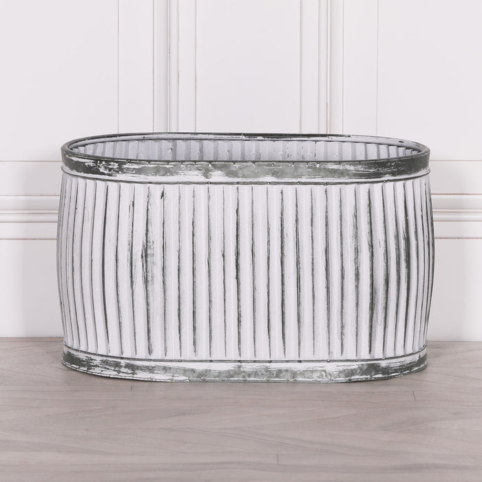 Dolly Tub Oval Metal Planter