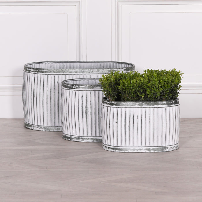 Dolly Tub Oval Metal Planter