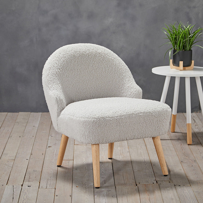 Ted Cloud Bobble Boucle Chair Grey / White