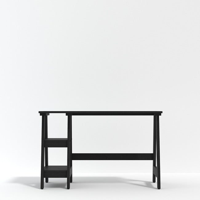 Tiva Workstation Desk Black with 2 Tier Shelves