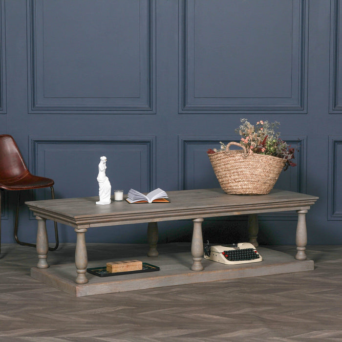 Rustic Column White Cedar Coffee Table