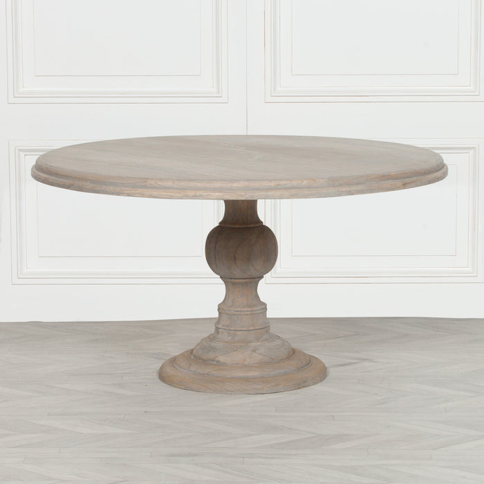 Rustic Wooden Round Dining Table 147cm