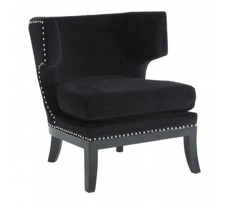 Kensington Black Velvet Townhouse Chair - Modern Home Interiors