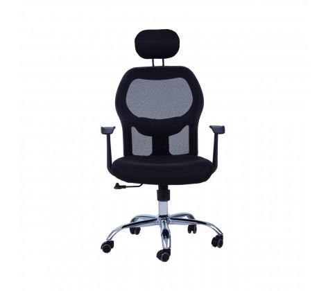 Black Home Office Chair With Black Arms And 5-Wheeler Base - Modern Home Interiors