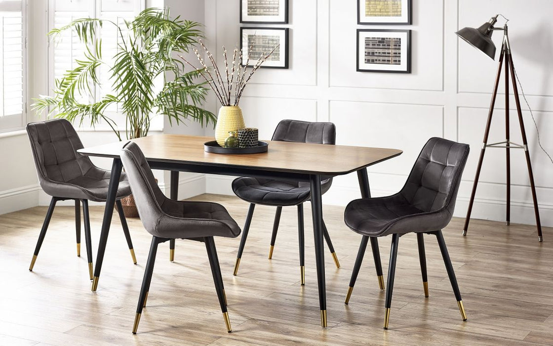 Findlay Rectangular Table & 4 Hadid Grey Chairs