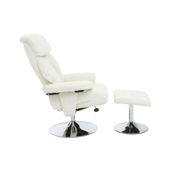 Faux Leather 360 Degree Swivel Recliner and Stool Set