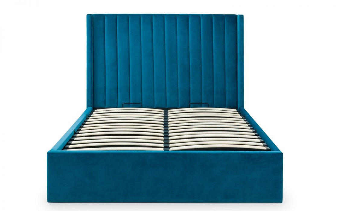 Langham Scalloped Headboard Storage Bed - Teal - Modern Home Interiors