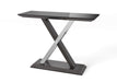 Xavi Black Glass and Walnut Console Table - Modern Home Interiors